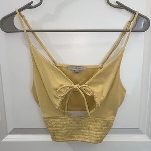 Love Tree Light Yellow Camisole Crop Top